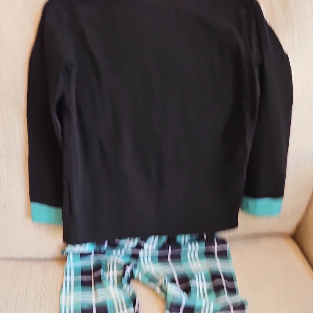 Kids Christmas Pajamas - Black and Green